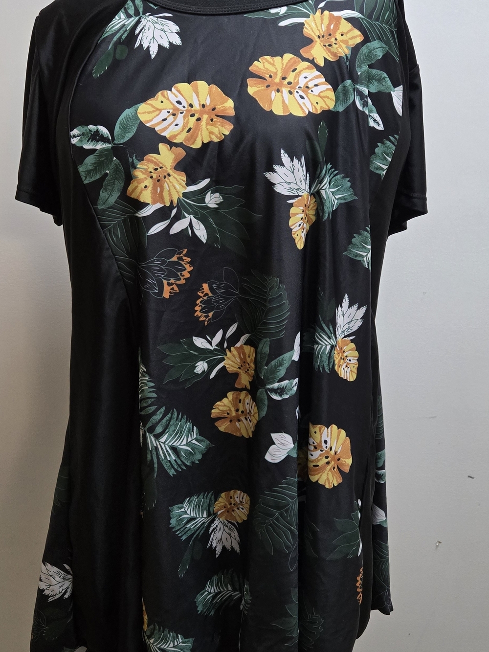 AECUPPER - 5XL - Black Floral Print WOMEN'S BATHINH SUIT